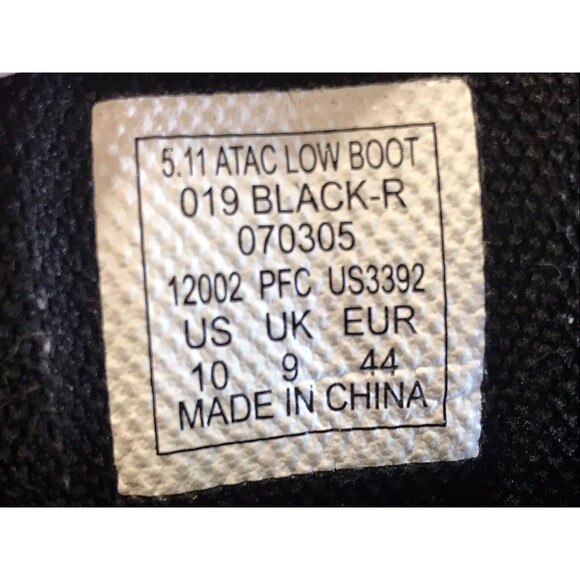 5.11 Tactical Mens ATAC Low Boots 019 Black-R 070305 Size 10 12002 PFC US3392 - Picture 13 of 13